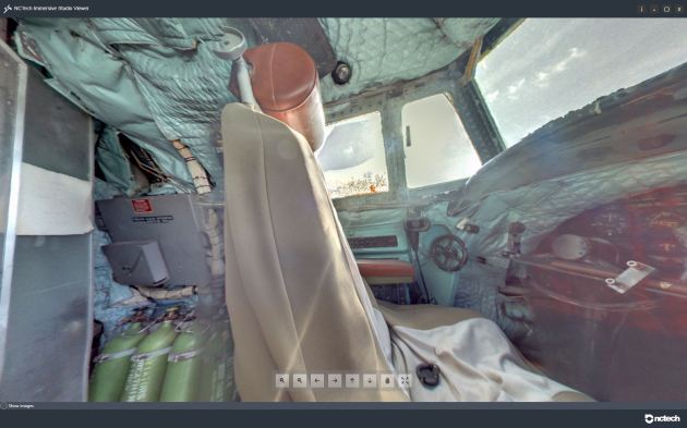 Image : Left seat, iSTAR capture - note exposure / flaring issues. iSTAR_220433_EC_121_Cockpit_Left