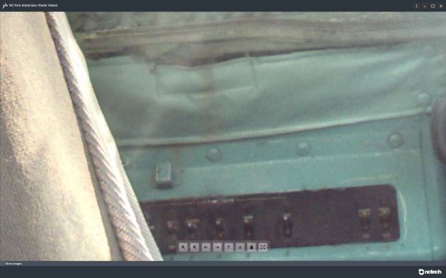 Image : iSTAR close up - lacks crispness. Stitching and labeling not legible. Compare with SpheronVR SceneCam later. iSTAR_220433_EC_121_Cockpit_Left_Stitching_Zoom