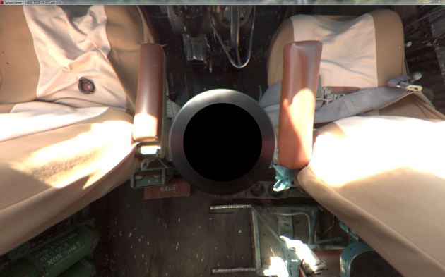 Image : Spheron SpheroViewer screenshot - nadir (footprint accounts for only 10.1% of capture) Spheron_071_EC_121_Cockpit_Nadir