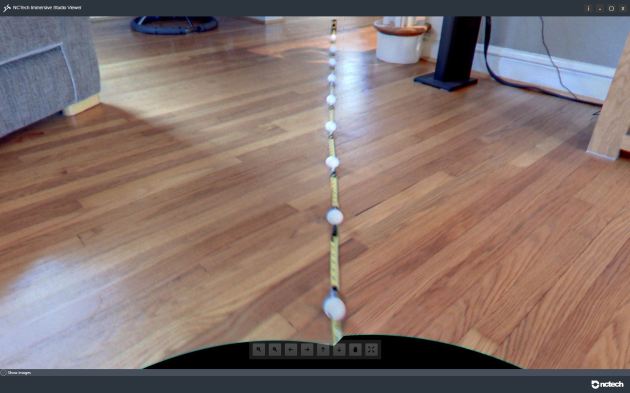 Image : iSTAR FUSION image showing stitching errors (although ping-pongs have maybe assisted stitching algorithm) - still showing tape as a wavy line though.