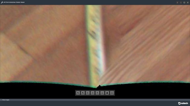 Image : iSTAR FUSION capture - Image fidelity at MAXIMUM zoom and resolution - lack of detail / text unreadable on tape measure. iSTAR_FUSION_Loung_Tape_Text_Zoom