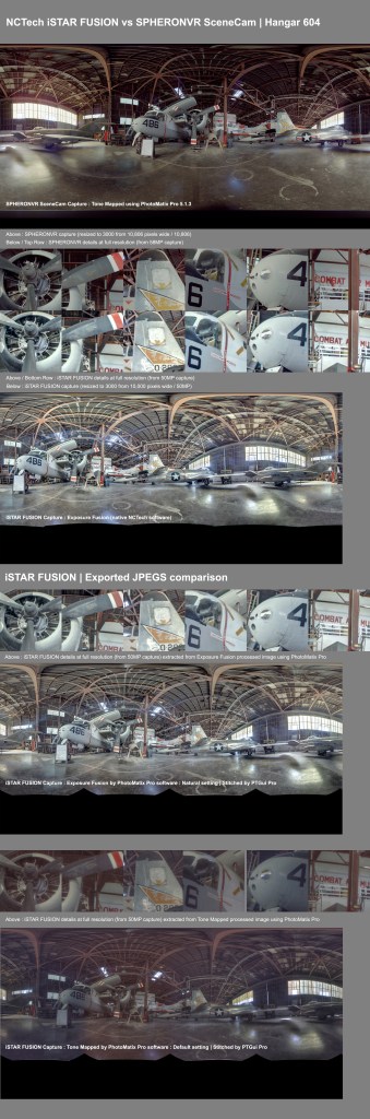 Comparison of iSTAR and SceneCam output. Hangar 604, Combat Air Museum, Kansas